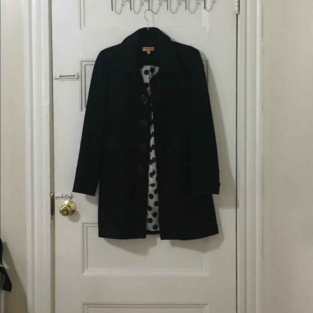 Wool, single-breasted black pea coat
